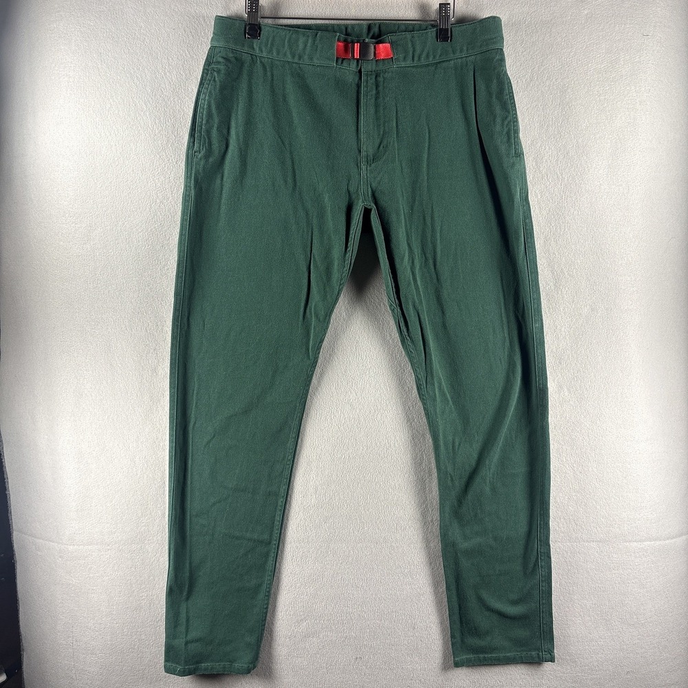 Topo Designs Belted Green Chino Hiking Pants Womens Large 32x30 Gorpcore